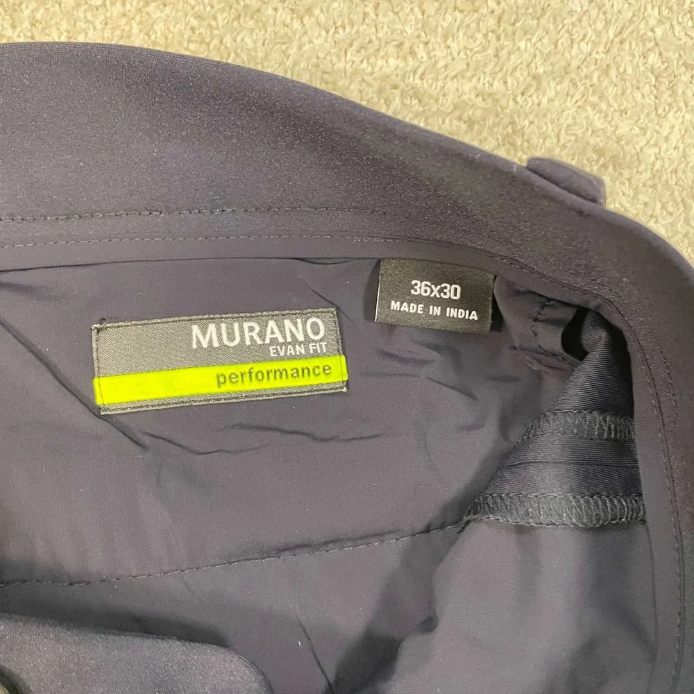 NWT Murano Performance Evan Fit Mens 36x30 Navy Blue Extra Slim Golf Pants - Picture 4 of 6